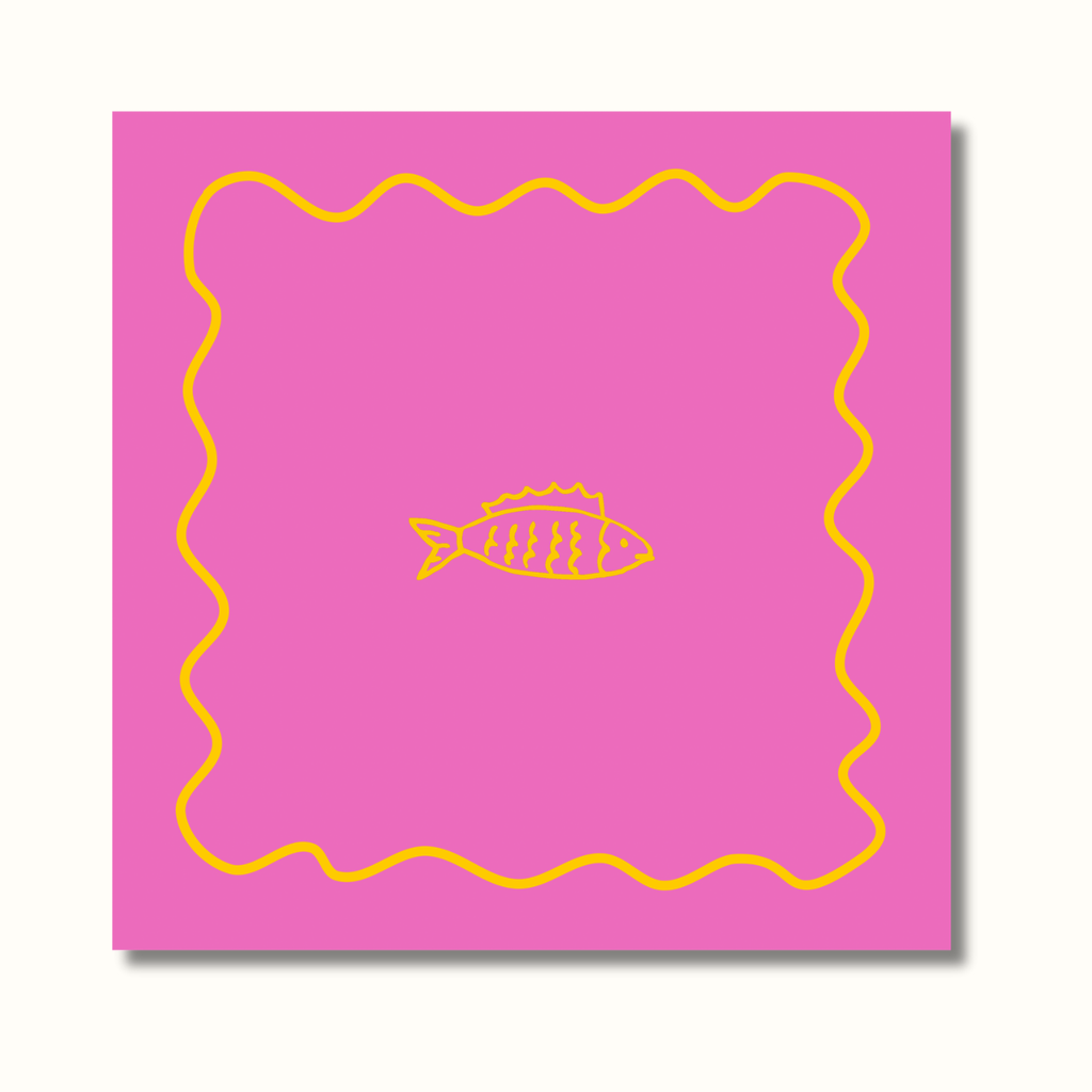 Coastal Inspired Pink Cocktail Napkin