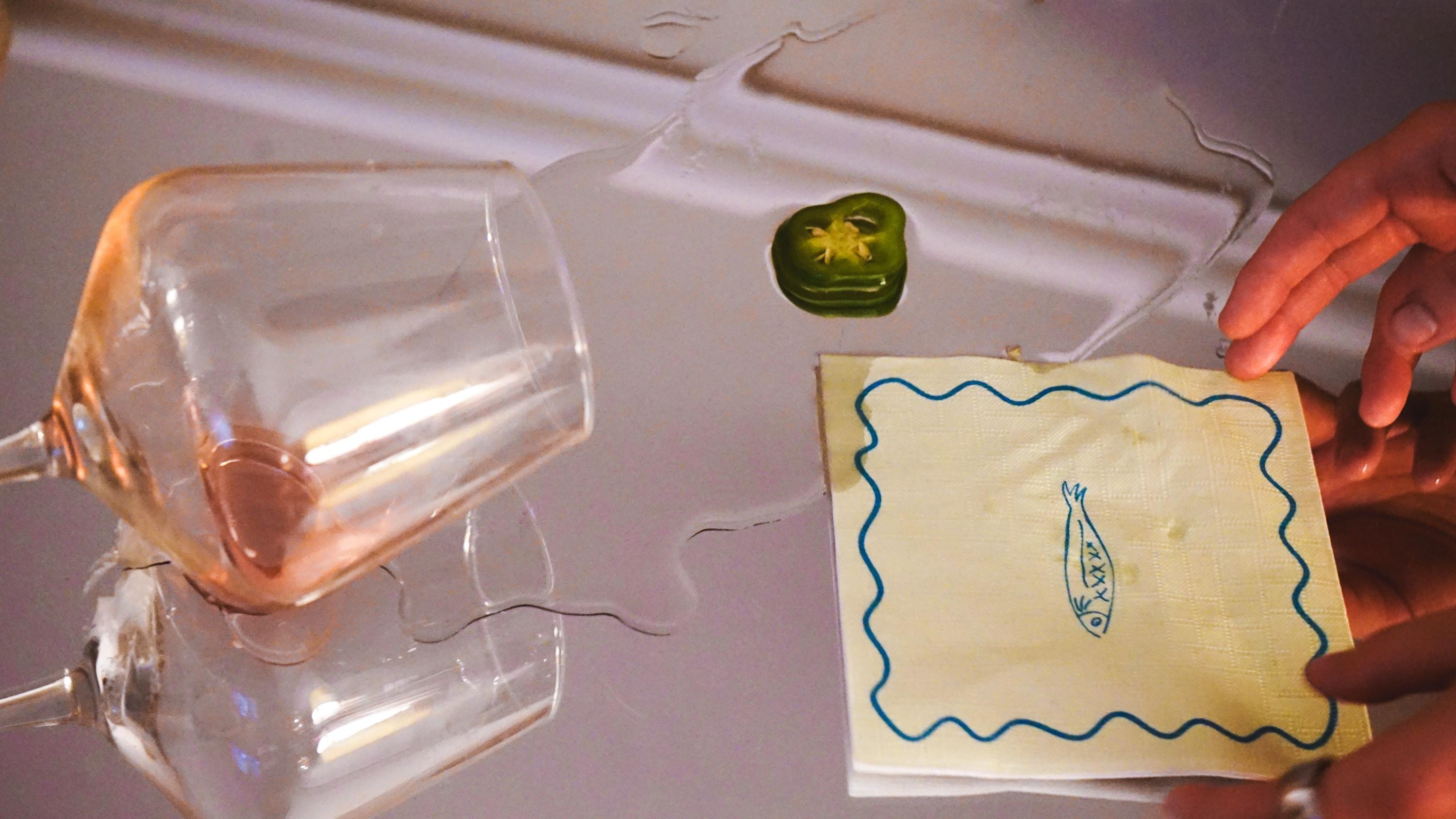 Coastal Inspired Green Cocktail Napkin