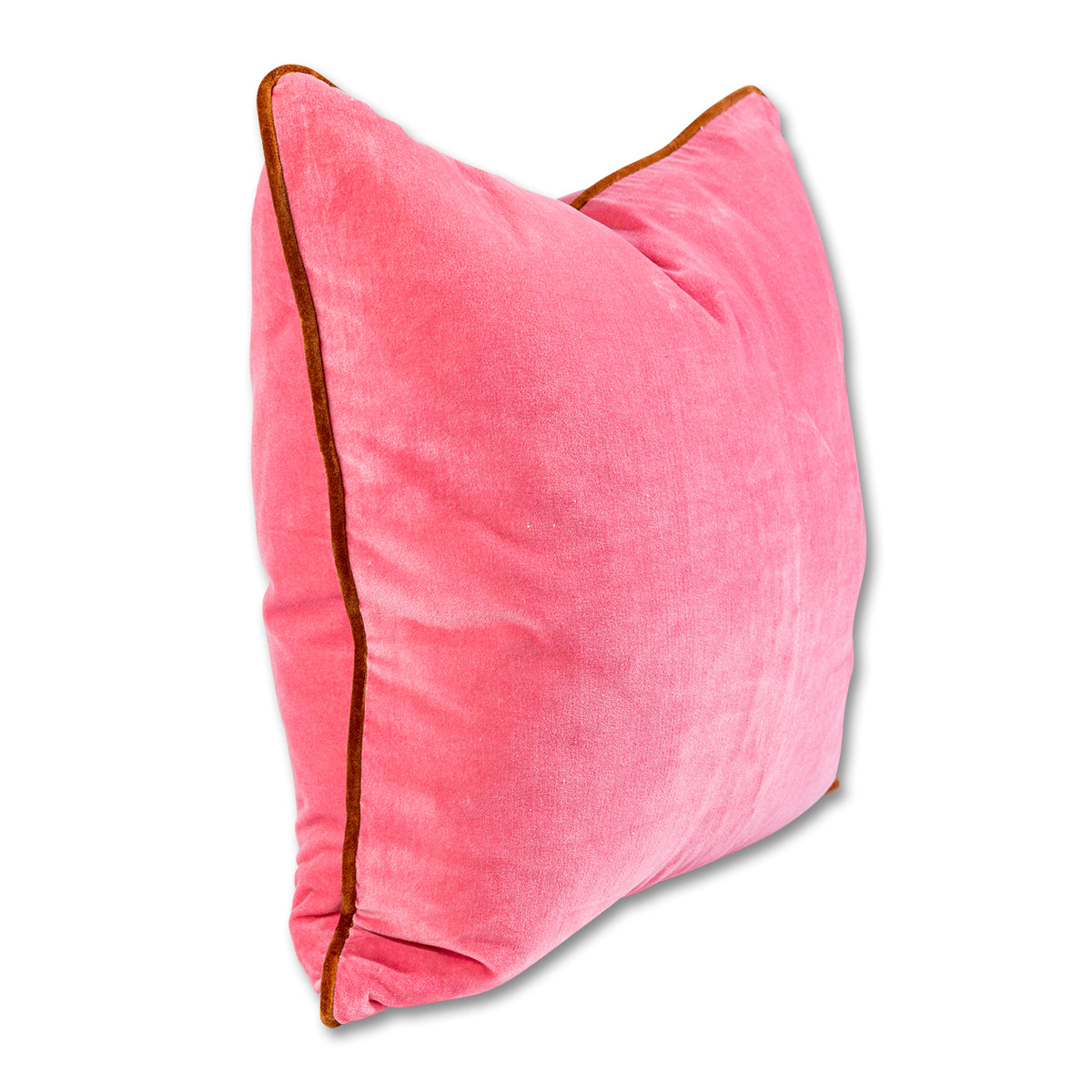 Charliss Velvet Pillow - Light Pink + Rust - Case only