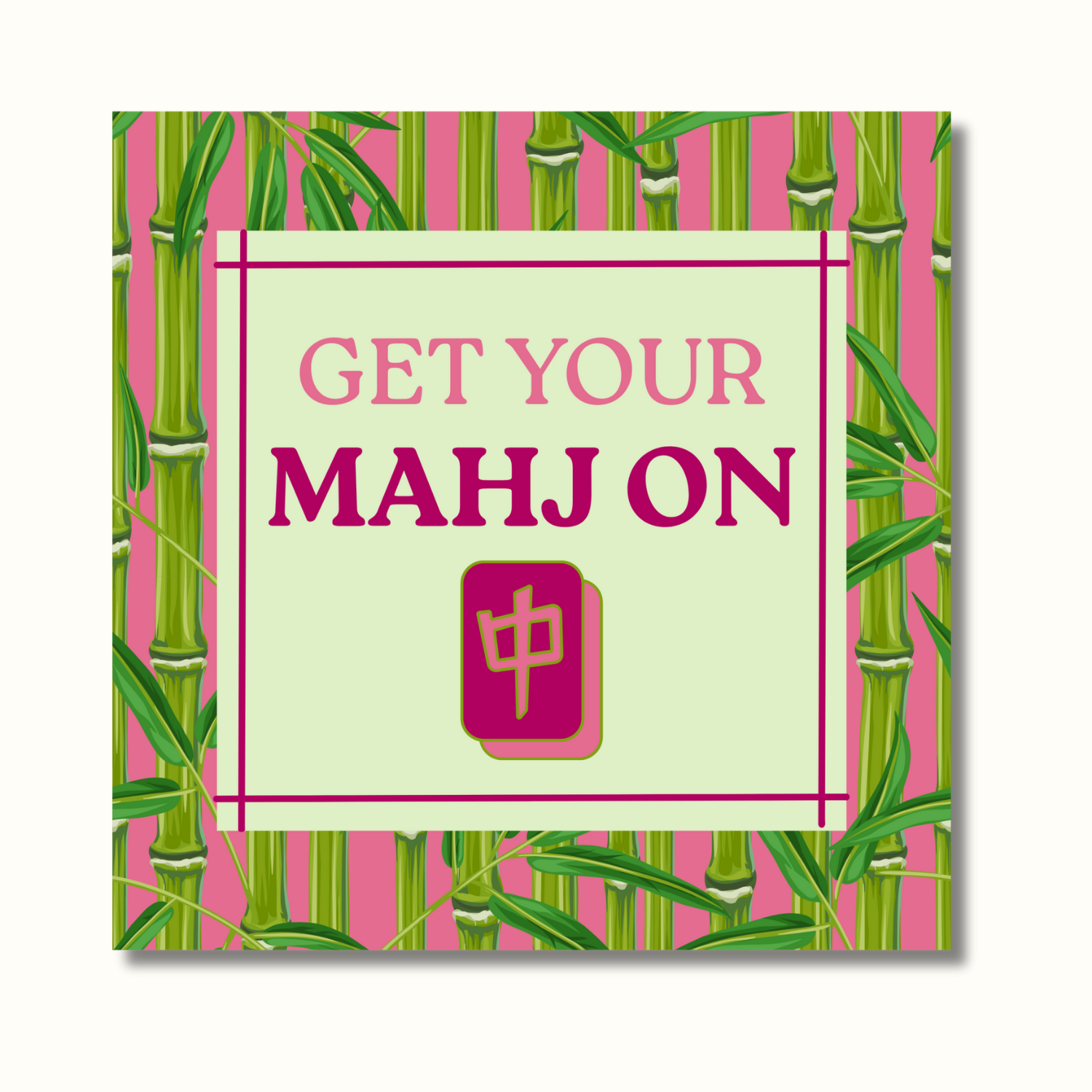 Mahjong Inspired Bamboo Cocktail Napkin