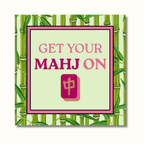 Mahjong Inspired Bamboo Cocktail Napkin