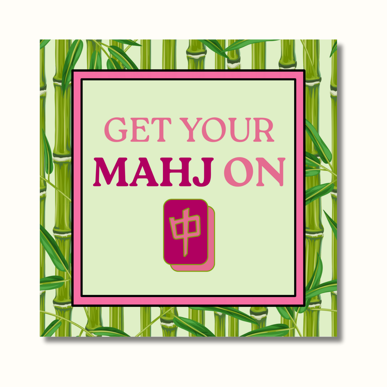 Mahjong Inspired Bamboo Cocktail Napkin