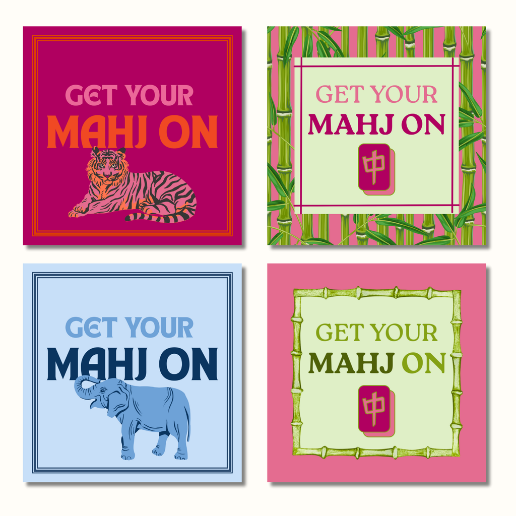 Mahjong Inspired Elephant Cocktail Napkin
