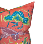Lotus Garden Pillow Cover in Red, Schumacher Textiles