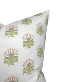Milford Pillow Cover in Pink and Green, Thibaut Pillows