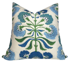Tybee Tree Pillow Cover in Blue + Green