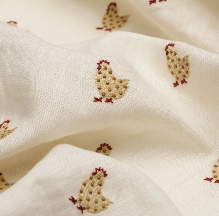 Chicken Woven Pillow Cover in Ivory, Schumacher Textiles