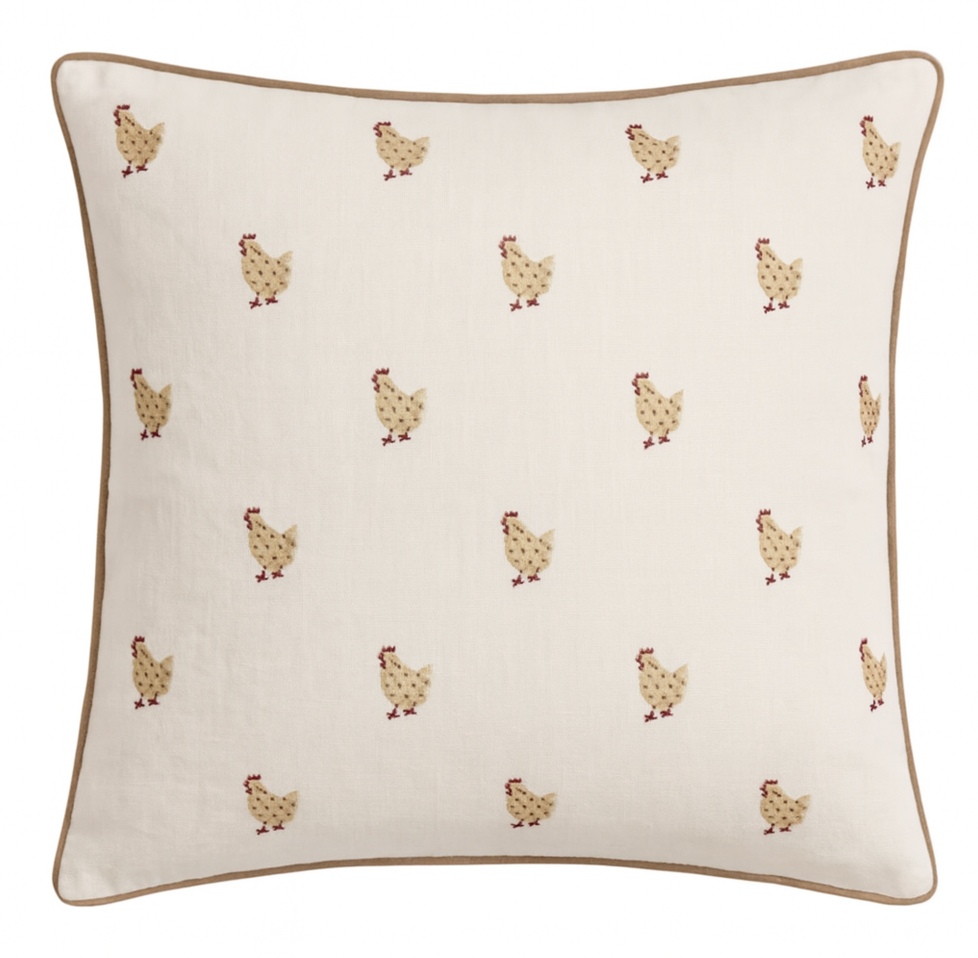 Chicken Woven Pillow Cover in Ivory, Schumacher Textiles