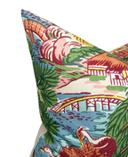 Pagoda Pillow Cover in Coral, Thibaut Pillows