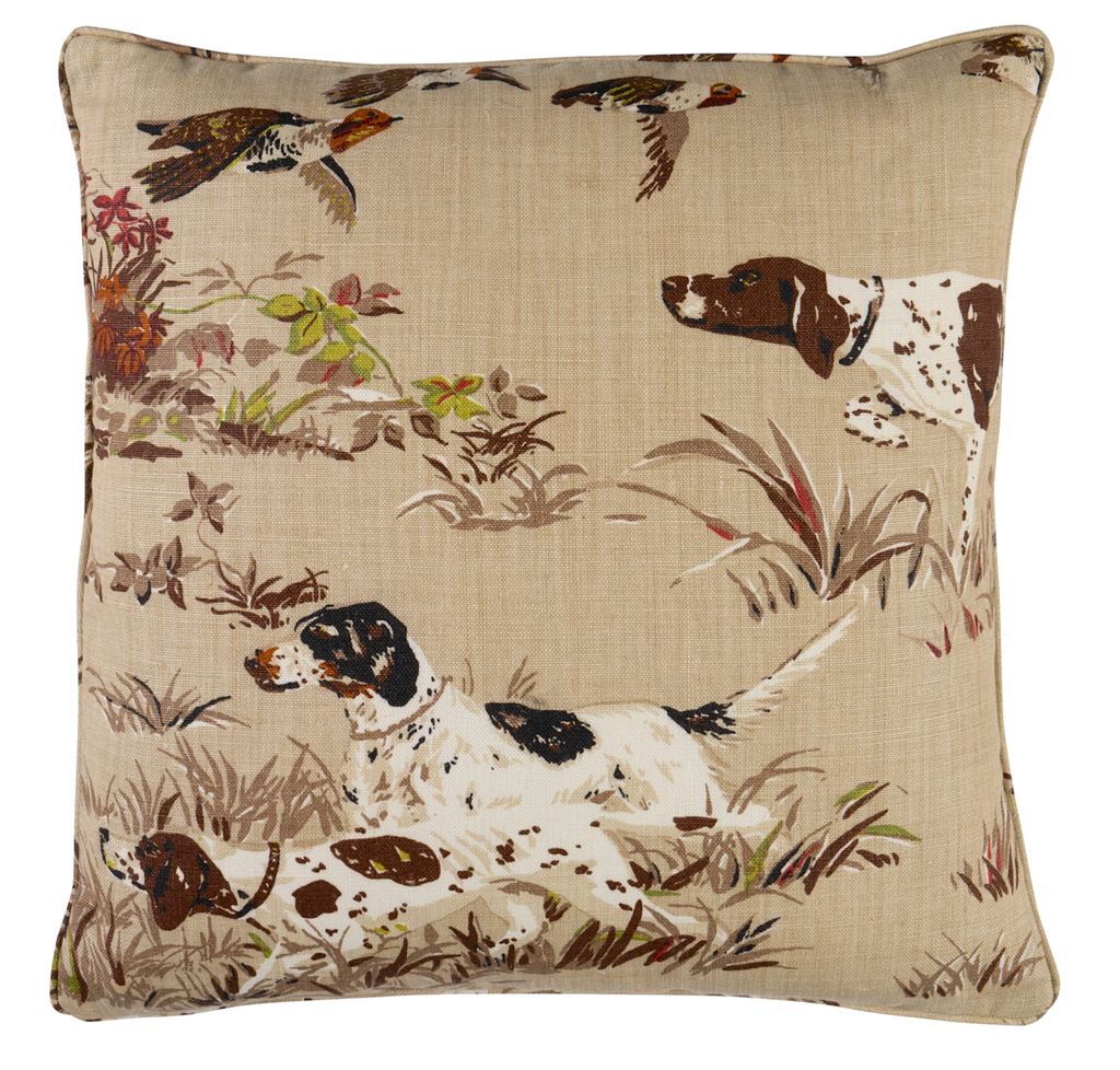 Pointers Pillow Cover in Brown, Schumacher Textiles