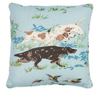Pointers Pillow Cover in Sky Blue, Schumacher Textiles