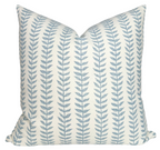 Willow Floral Linen Pillow Cover in Blue, Merika Meyer Textiles