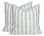 Willow Floral Linen Pillow Cover in Blue, Merika Meyer Textiles