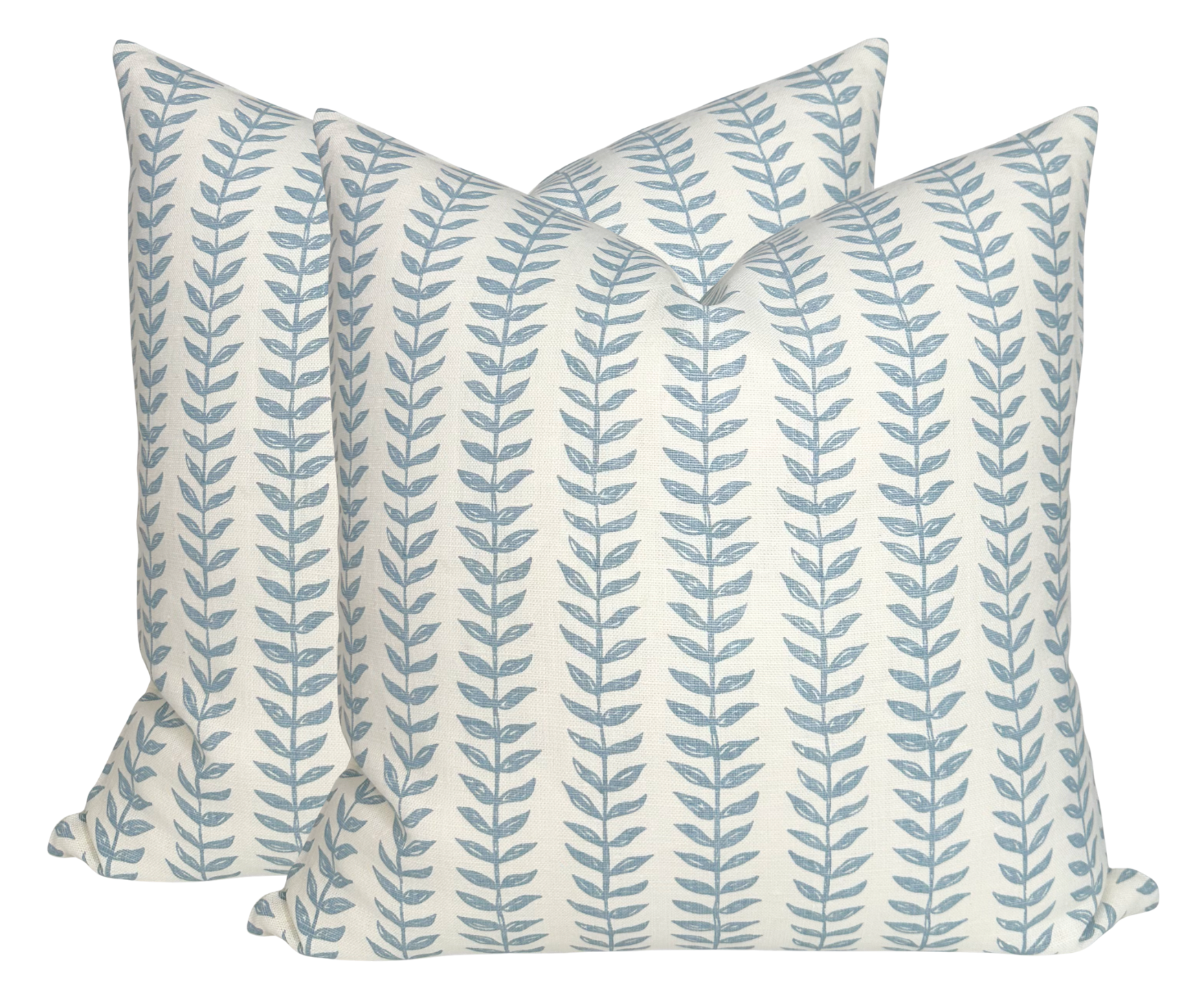 Willow Floral Linen Pillow Cover in Blue, Merika Meyer Textiles