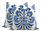 Tybee Tree Pillow Cover in Blue on White, Thibaut Pillows