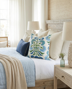 Ready to Ship, 24x24 Tybee Tree Pillow Cover in Blue Green, Thibaut Pillows