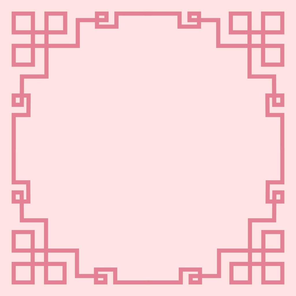Decorative pink border on a light pink background