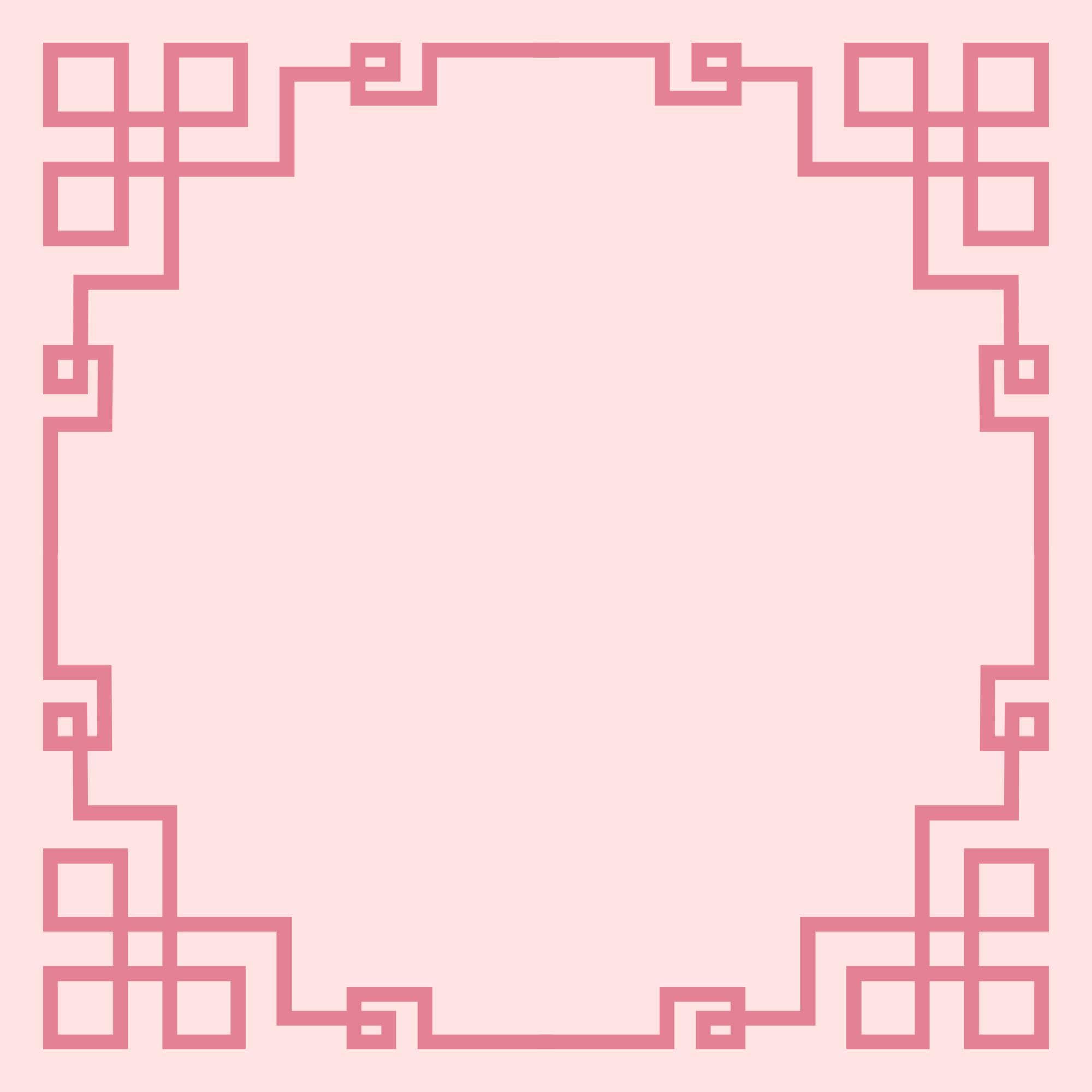 Decorative pink border on a light pink background