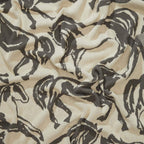 Cotton Sustainable Knit Throw Blanket - Equestrian Abstract Horse