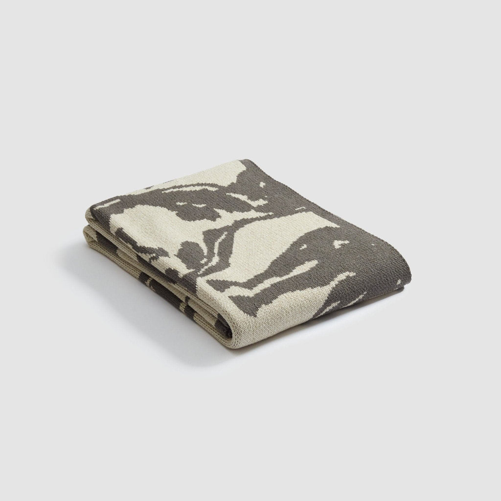 Cotton Sustainable Knit Throw Blanket - Equestrian Abstract Horse