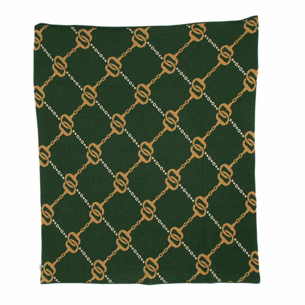 Cotton Sustainable Knit Throw Blanket - Equestrian House of Bits