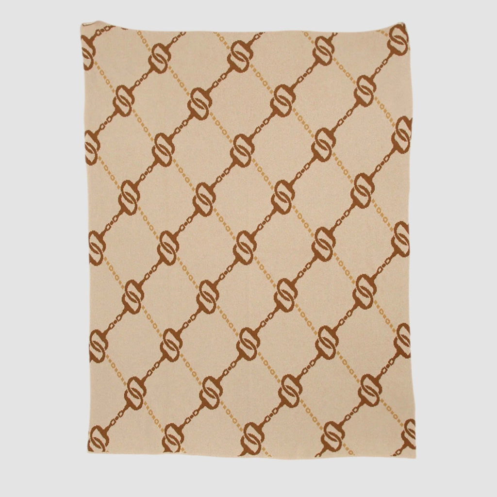 Cotton Sustainable Knit Throw Blanket - Equestrian House of Bits