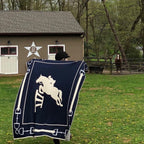 Cotton Sustainable Knit Throw Blanket - Equestrian Jumper