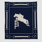 Cotton Sustainable Knit Throw Blanket - Equestrian Jumper